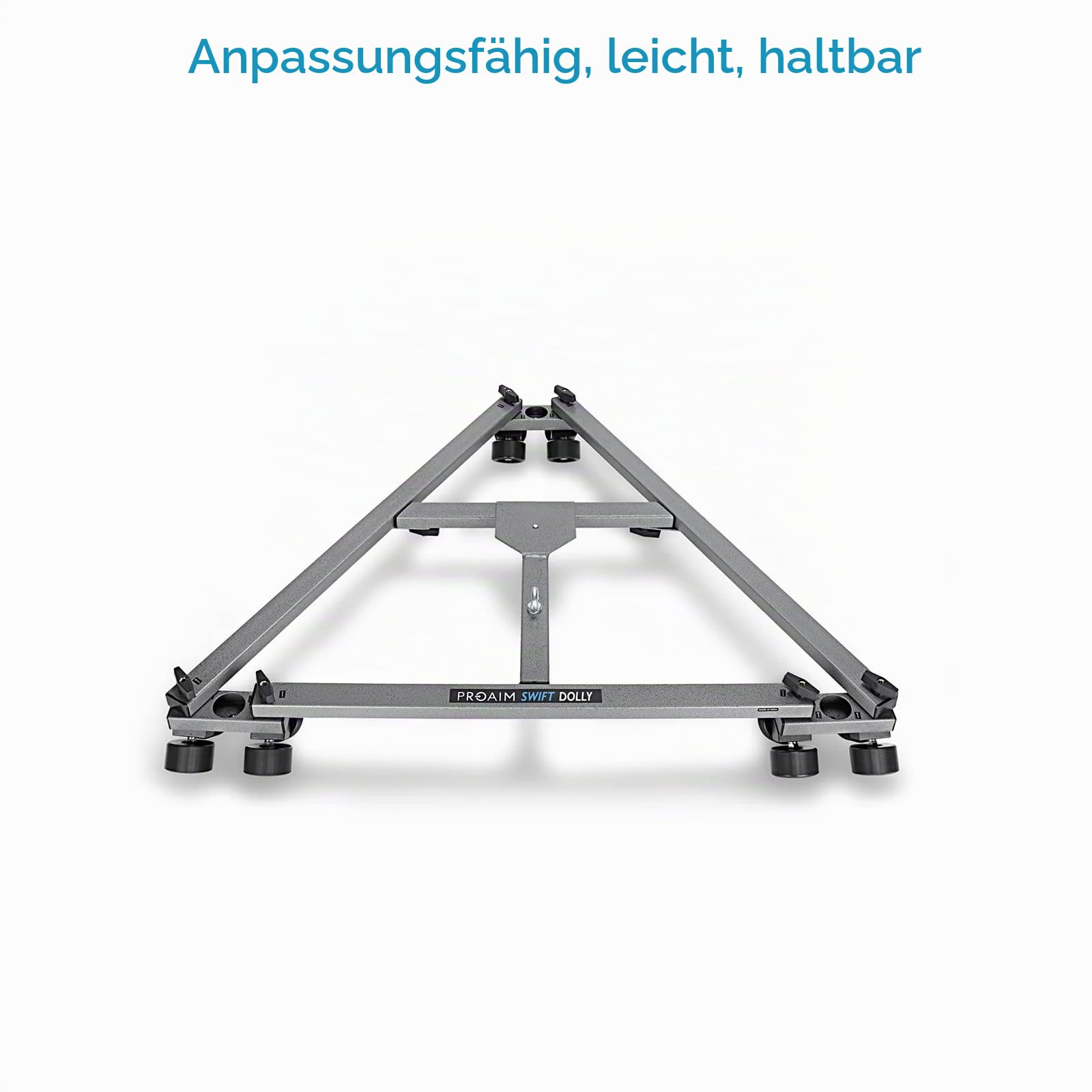 PROAIM Swift Kamera-Dolly mit 3,7 m Geradschiene für Stative, 159 kg | Aluminium-3-Rad-Dolly mit PU-Kugellagern; 28" Spurweite, 3×1,2 m Schienen; 20 Keile für exakte Nivellierung