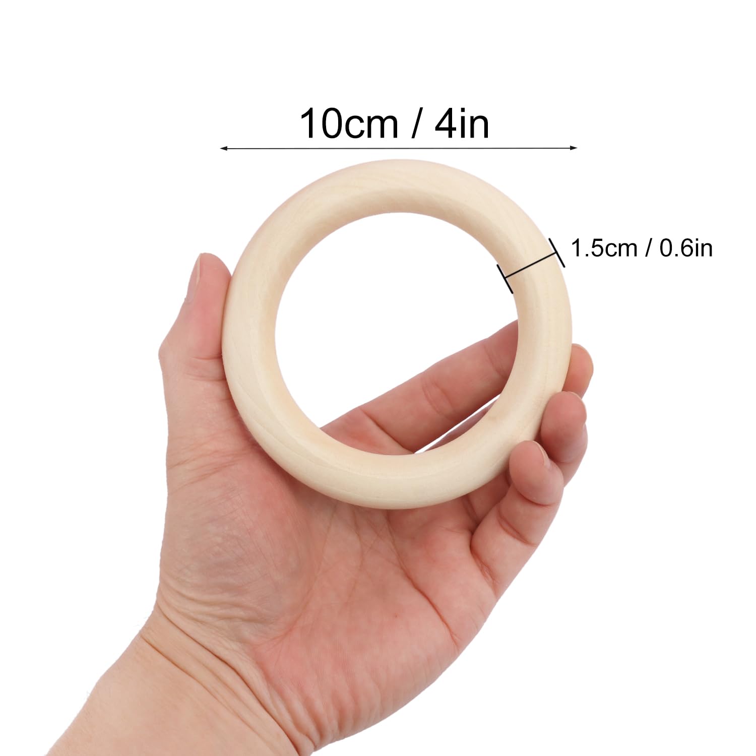 35 anillos de madera de 4 pulgadas para manualidades, anillos de madera natural para macramé, fabricación de joyas y manualidades, anillos de madera lisa sin terminar, por GNIEMCKIN
