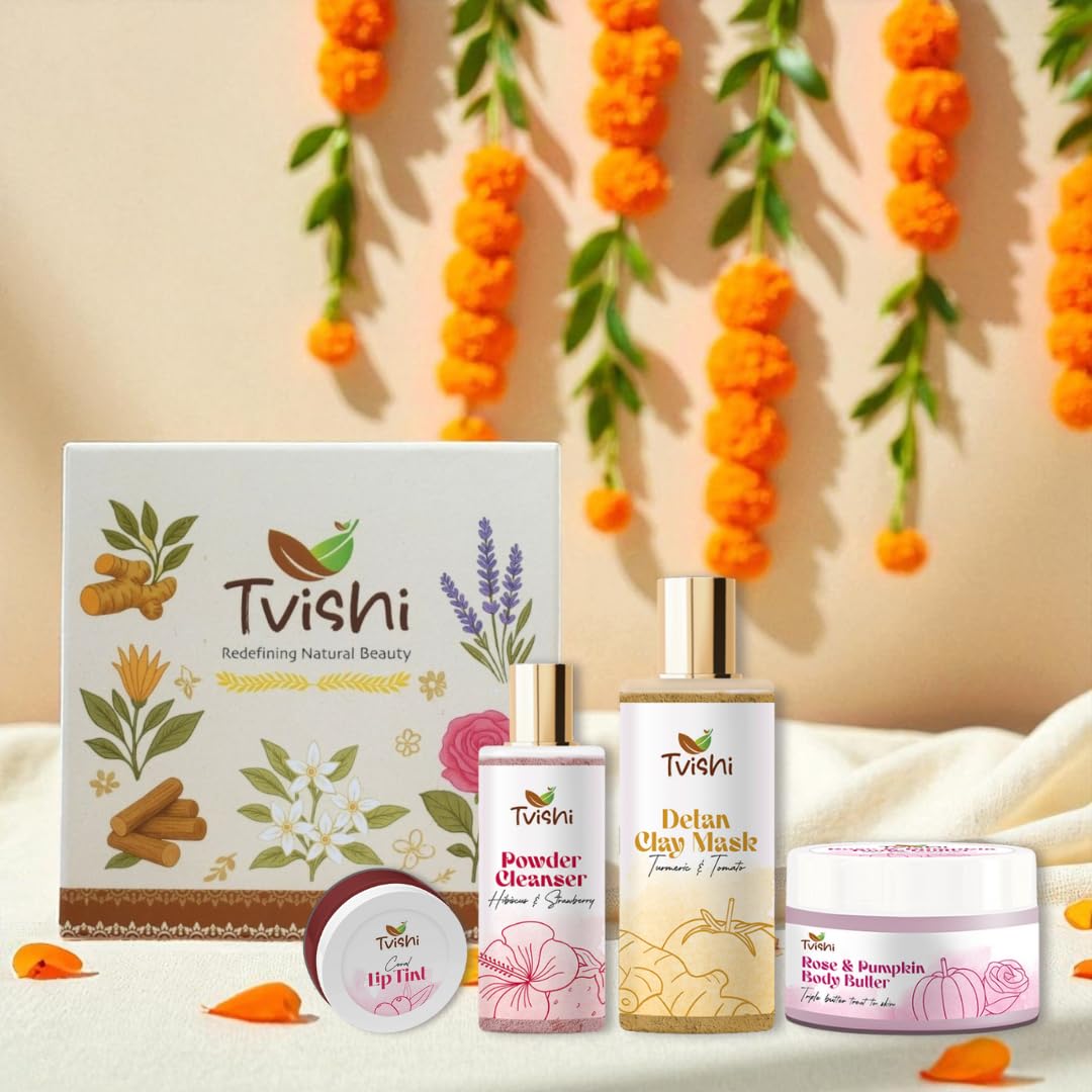 Self-Care Gift Box – Pink Cleanser, Clay Mask, Lip Tint & Body Butter | Natural Skincare Kit for Women | Diwali Gift for Family & Friends-picture-49
