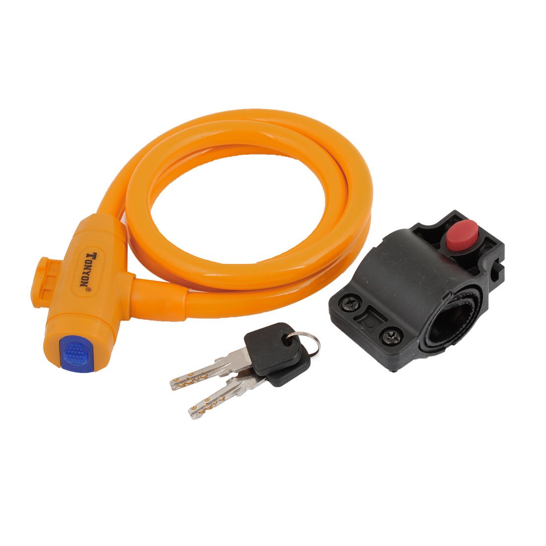 Aexit 3.3Ft Length Bike Locks Key Locking Orange Plastic Cable Lock for U-Locks Bike Bicycle