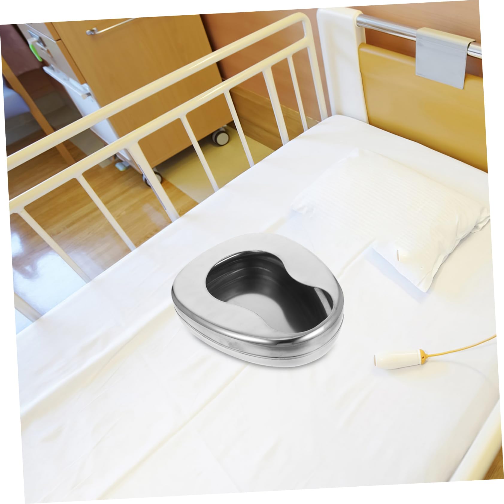 VALICLUD Padella da Letto in Acciaio Inossidabile, Portable Folding Toilet per Anziani, Uomini e Donne, Uso Ospedale e Casa, Design Ergonomico