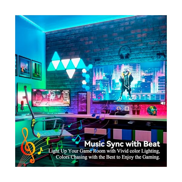Sayapeiy LED Strip 5m, LED Streifen Lichter Bluetooth RGBIC LED Band mit Fernbedienung, APP-Steuerung LED Lichterkette für Schlafzimmer zu Hause – Bild 6