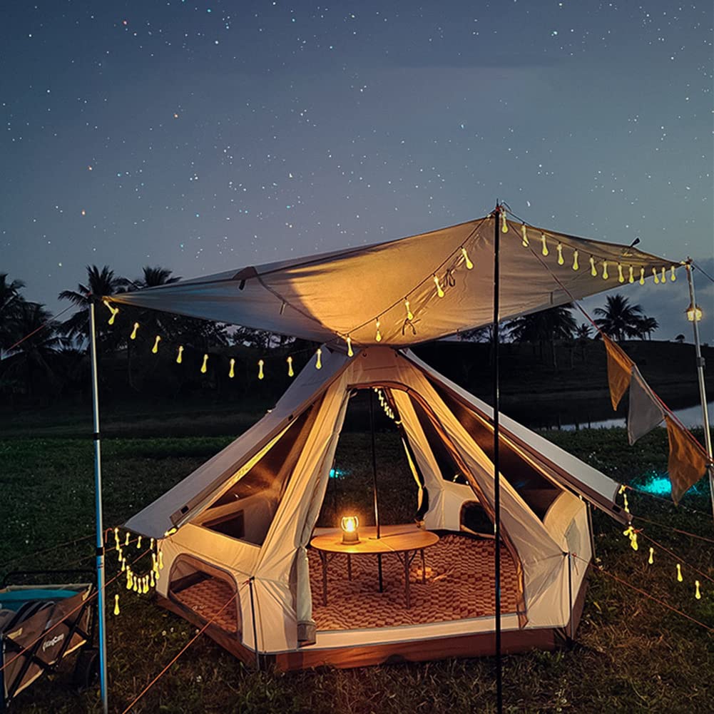 Zelt für 5–8 Personen, Festival-Partyzelt, wasserdichtes und winddichtes Campingzelt, Jurte, Glockenzelt, einfacher Aufbau für Familien-Camping im Freien small Gift Sport & Freizeit