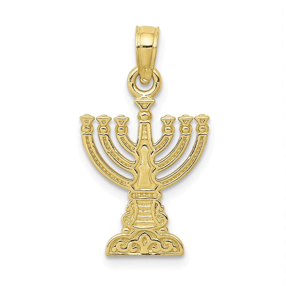 10K Yellow Gold Menorah Pendant (0.94 x 0.51 inches)