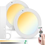Bojim Rechargeable Ceiling Lights Wireless Waterproof Shower Lighting Inside, 3CCT & Dimmable Magnetic Motion Sensor Lights Battery Operated Closet Light No Wiring for Pantry Laundry 2 Pack