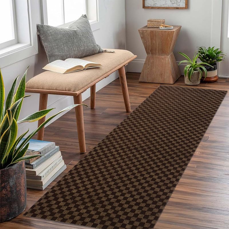 Cestavie Hallway Runner Rug Checkered Carpet Custom Size 2FTX13FT, Indoor Outdoor Waterproof Area Rug for Entryway, Kitchen, Garage, Stairs, Front