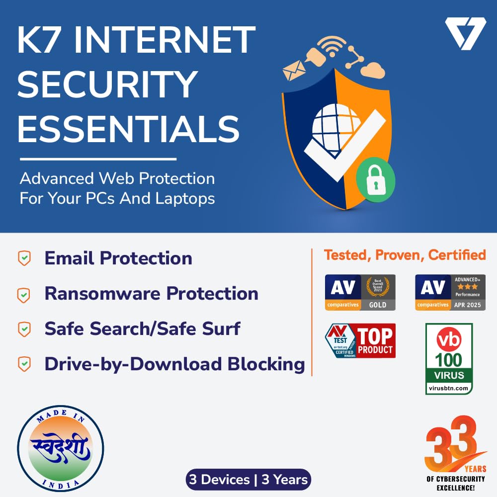 K7 Internet Security 2025 | 3 Devices 3 Years | Email Protection, Internet Protection, Safe Search/Safe Surf | Email Delivery in 2 Hours - No CD-image-42