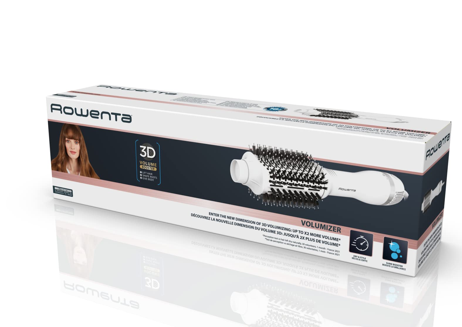 Rowenta Volumizer Heizbürste, entfernt die Wurzeln, trocknet und stylt gleichzeitig, erhöht das natürliche Volumen der Haare, ovale Bürste XL für ein hocheffizientes Styling CF6130F0