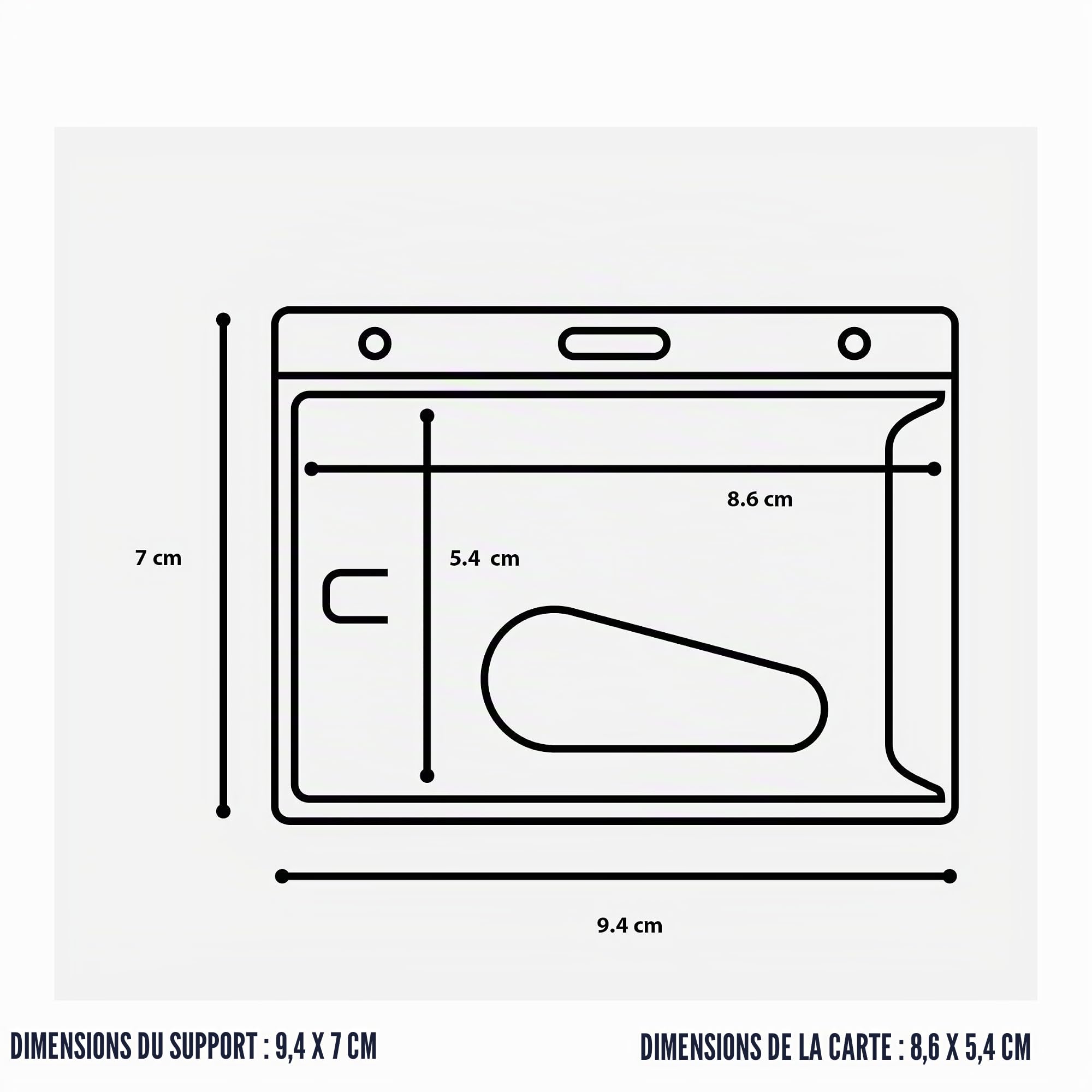 CKB LTD Lot De 100 Claire Horizontal Porte Badge Plastique avec Fente Pour le Pouce pour Porte-Cartes Sécurité D'identité étiquette pour nom, Carte de Bus, Carte D'étudiant, Carte de Visite 86 x 54mm