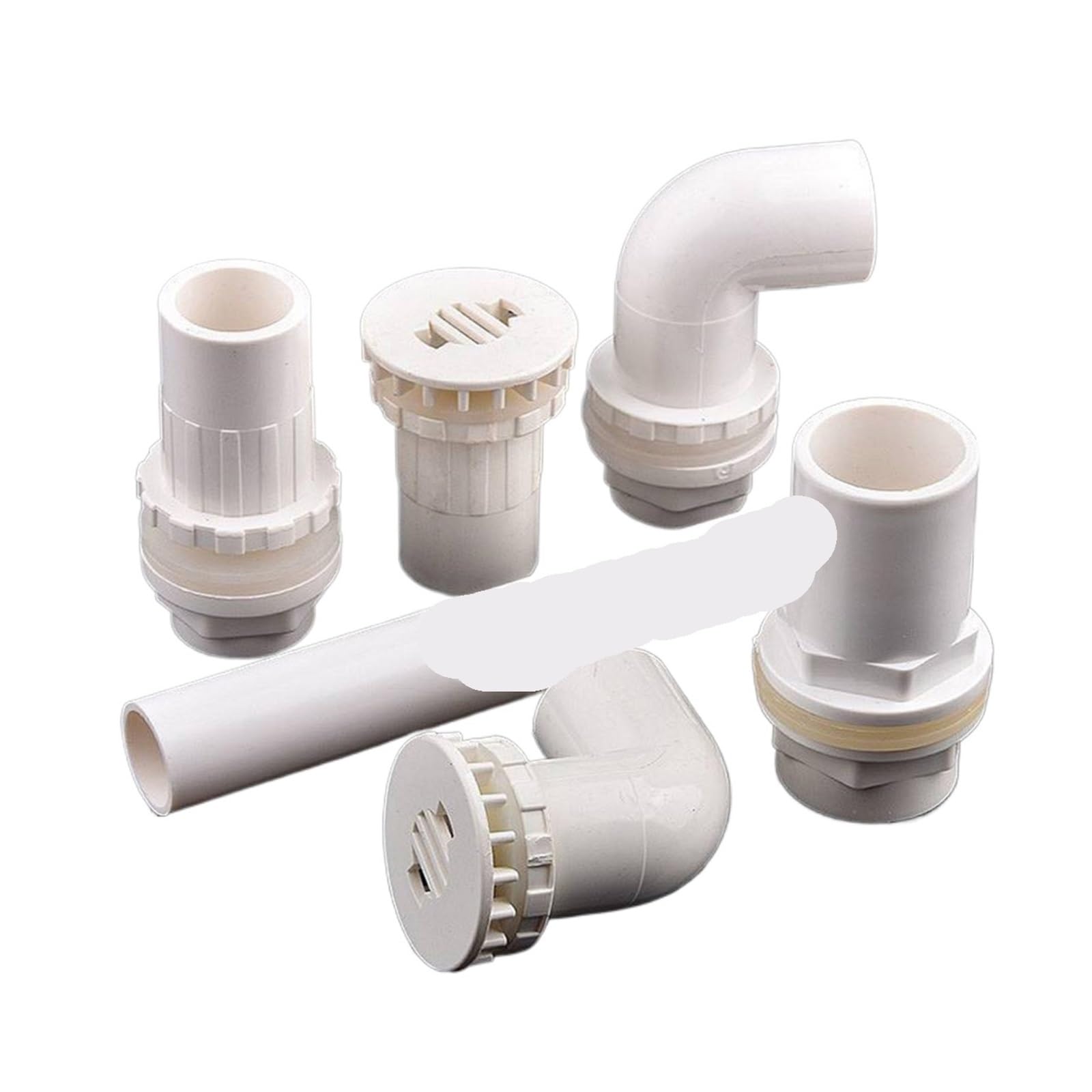 Tuyau en PVC blanc 20~50mm, connecteurs coudés directs à 90 °, Joints de débordement épais for Aquarium, raccord vidange Convient pour l'irrigation(Style 6,40mm(1Pc))