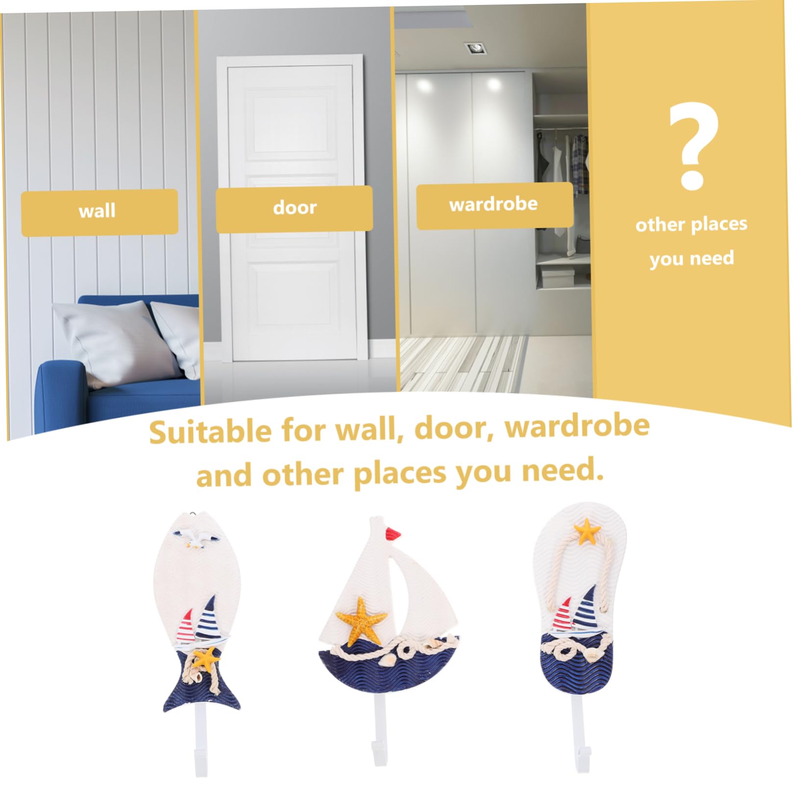 Mipcase 1 Set Ganci Decorativi E Funzionali Per Cappotti E Accessori Design Unico Spazi 3 Pezzi