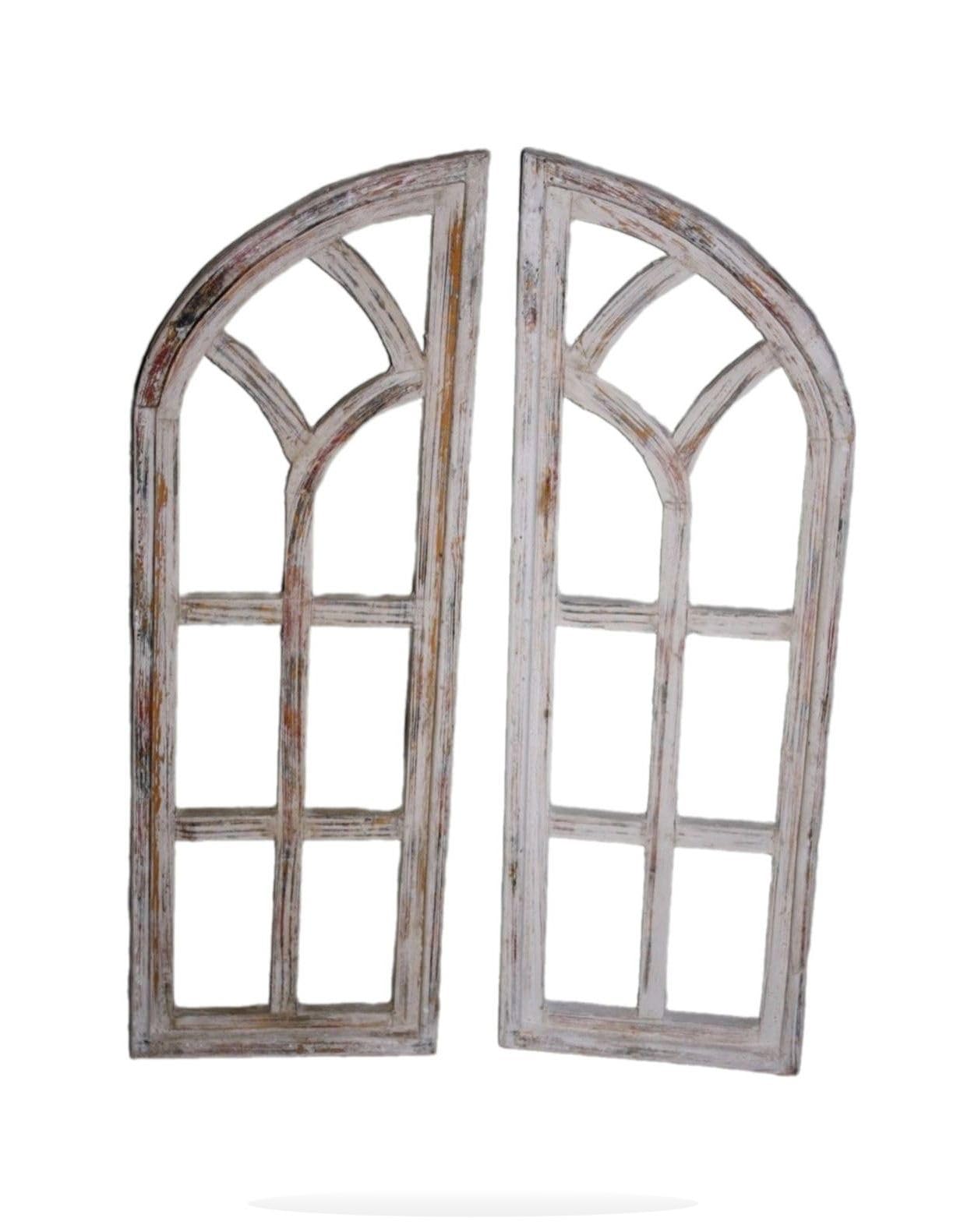 Amazon.com: 2 Wooden Antique Style Church Window Frame Shutters