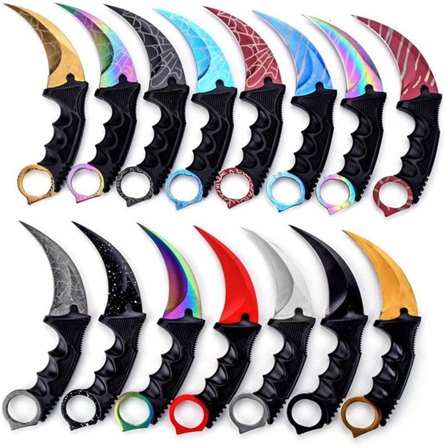 Karambit Knife Set of 2, Stainless Steel Fixed Blade Tactical Knife with Sheath and Cord Knife for Hunting, Camping, and Field Survival