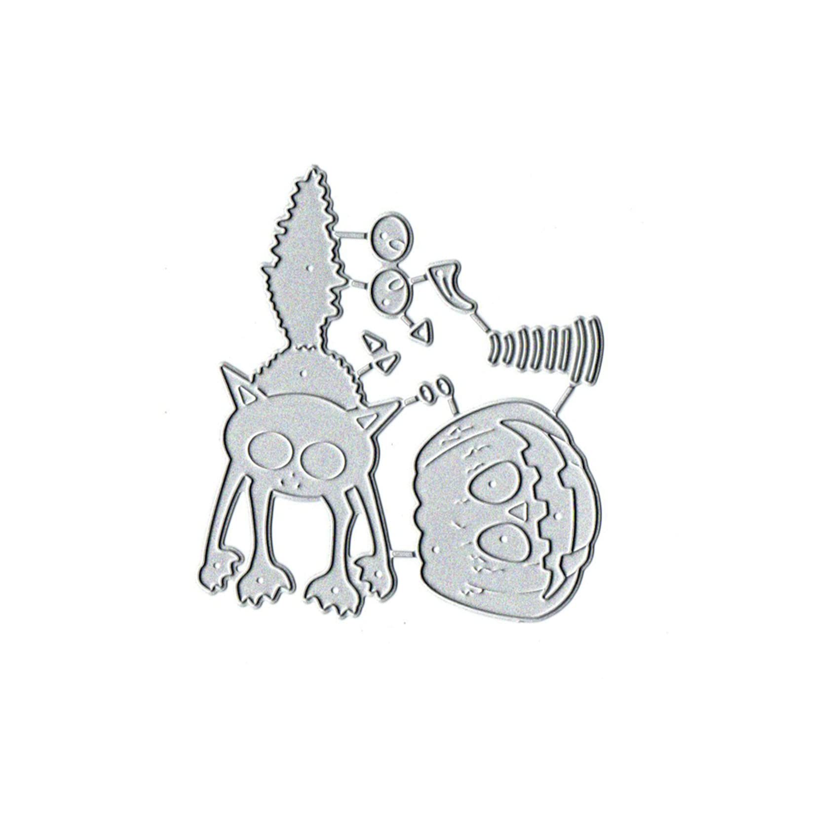 Matrice De Découpe Métal Halloween - Chat, Citrouille, Pour Scrapbooking, Cartes, DIY