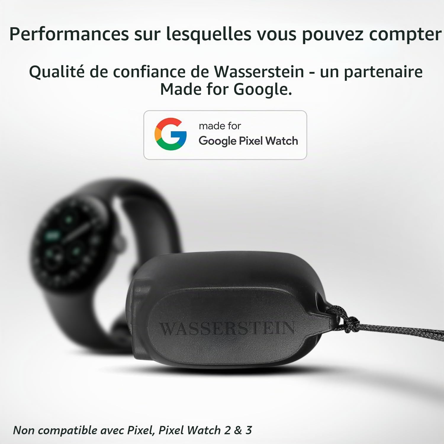Wasserstein Chargeur on-The-Go Compatible avec Google Pixel Watch 4 (41 mm et 45 mm) – Station de Charge Portable – Fabriqué pour Google – Non Compatible avec Pixel Watch, 2 et 3