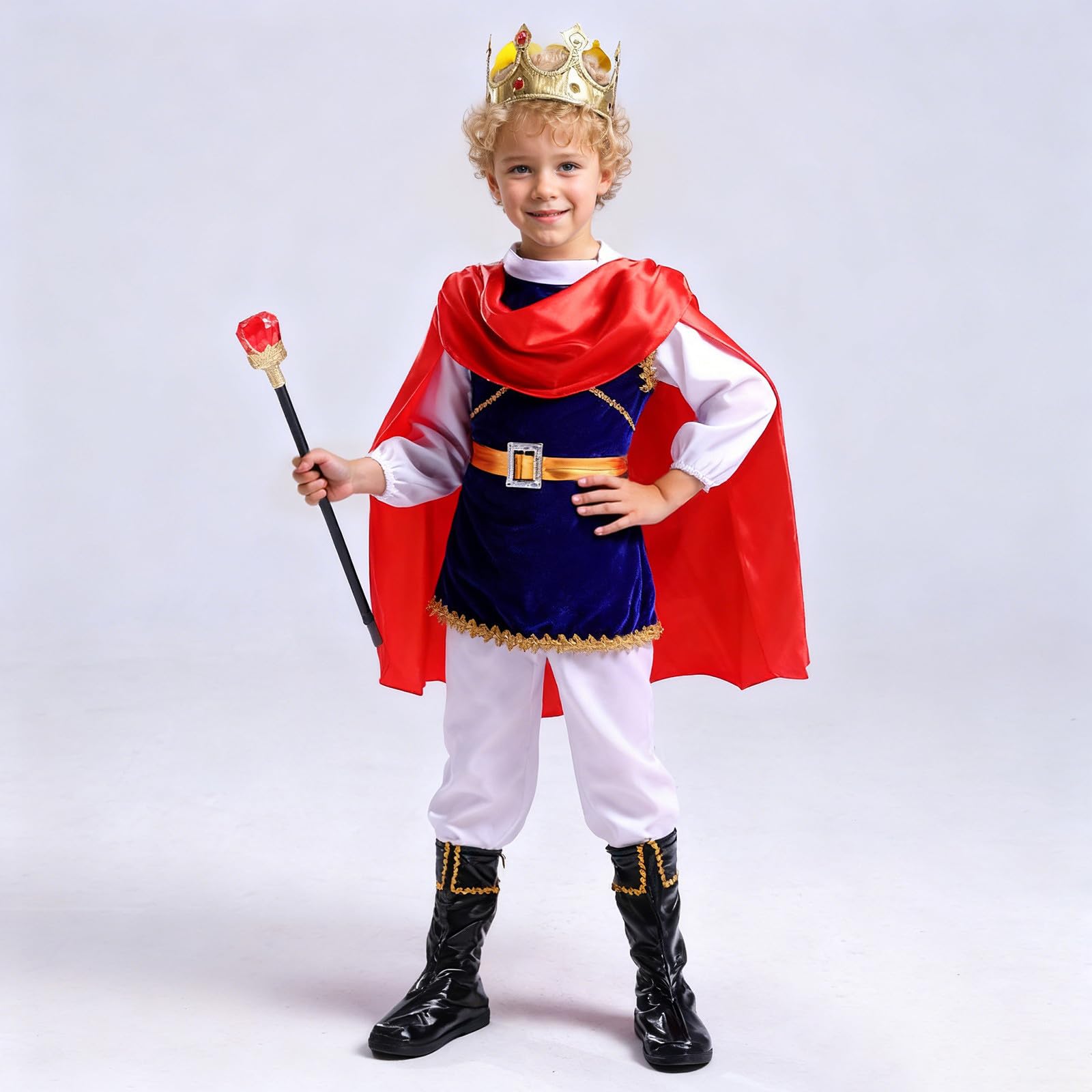 Generisch Costume da principessa medievale per giochi di ruolo con mercato dell'anno, abbigliamento storico per bambini, per feste di cavaliere, spettacoli teatrali, traspirante, con cintura ricamata