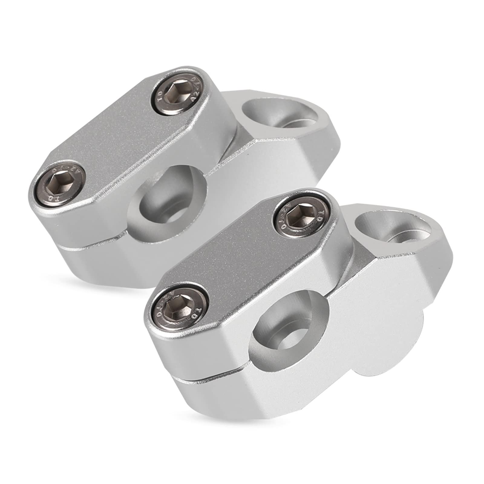 Spine Manubrio estremità Riser per Montaggio su Manubrio da 22 Mm 7/8 "Offset Estendi Rialzato per VSTROM 250 per VSTROM 650 DL650 per VSTROM 1000 DL1000(Argento,A)