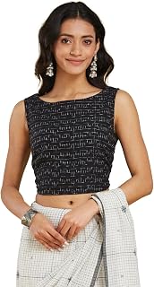Fabindia Black Cotton Stitched Blouse