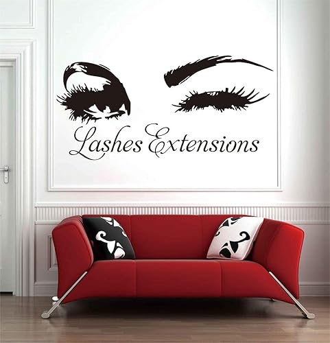 LL2613 - Extensiones de pestañas, calcomanías de pared, diseño de ojos de guiño, ventana, decoración de salón de belleza, cejas y maquillaje,