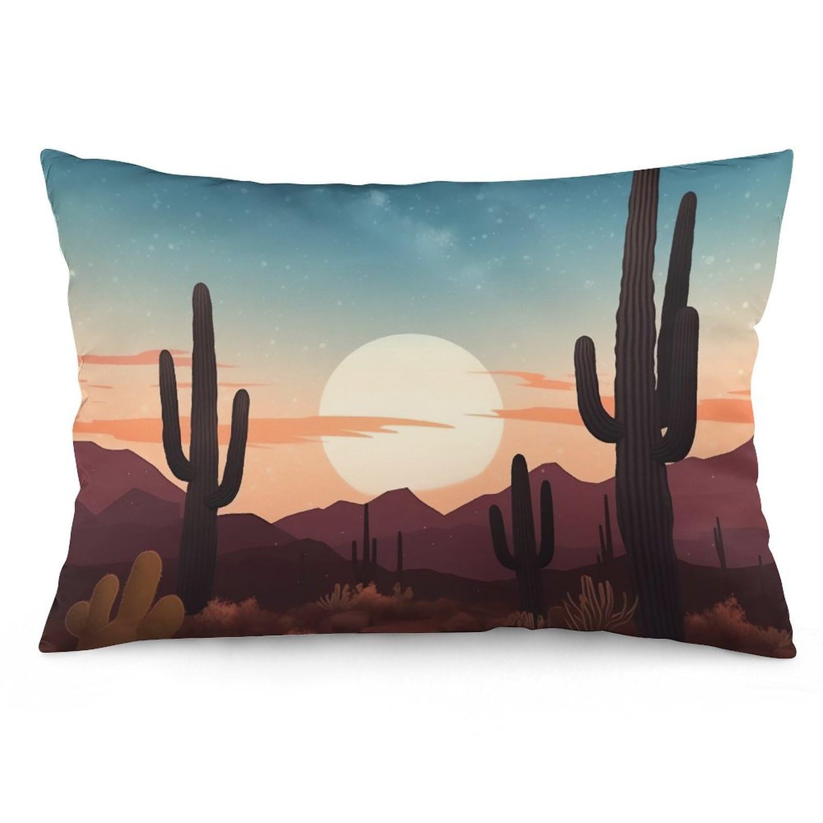 NTVOWPZO 2 Pack Decoration Throw Pillow Covers 16 "x24 Pillowcases Covers Desert with Cactus Pillowcases Modern Farmhouse Home Decor Sofa Cushions Covers for Couch Bed Living Room