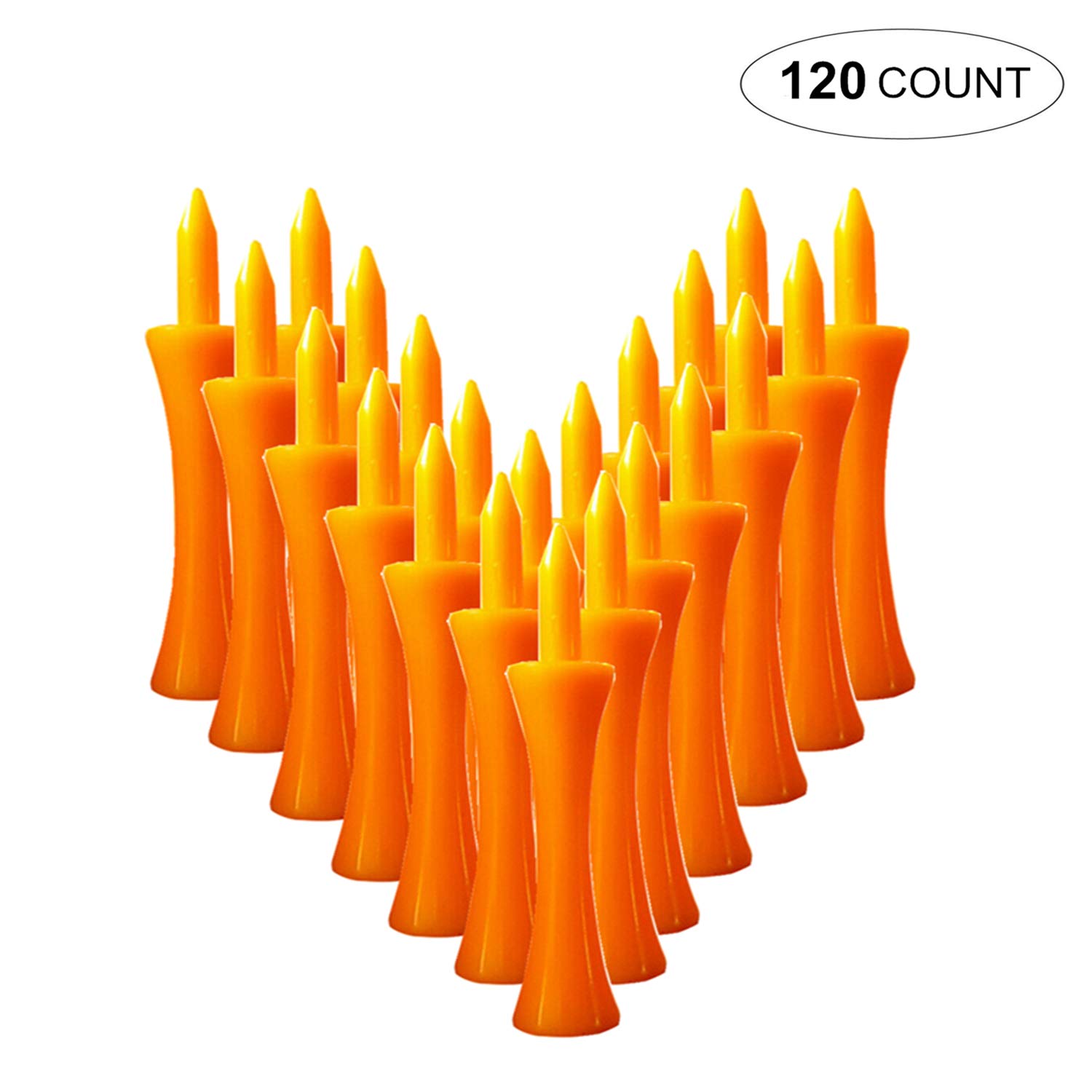 FINGER TENGolf Step Down Plastic Castle Tees Value 120 Count Colored Bulk, Unbreakable Tee Size 2 3/4 2 1/4 1 3/4 1 1/2 2 Inch, Long Short Color Pack for Men Women Kids