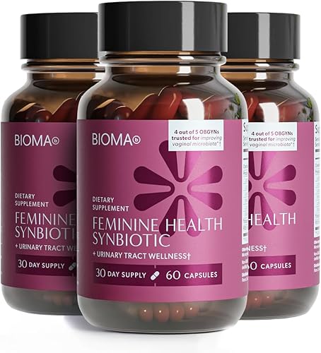 BIOMA Feminine Health Synbiotic - Suplemento de salud femenina para pH vaginal saludable, tracto urinario y apoyo digestivo - con probióticos,