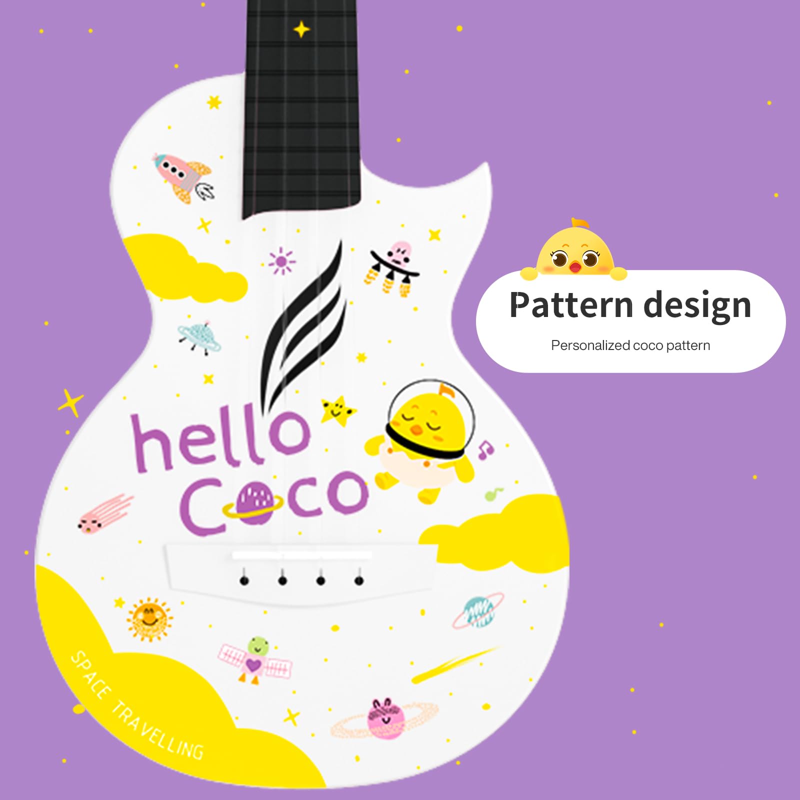 Enya Mini-Coco Ukulele Giocattolo per Bambini - Set Chitarra Ukulele in Fibra di Carbonio 21 Pollici per Bambini dai 3 Anni in su Ragazzi e Ragazze per Feste di Compleanno Giochi Natale Pasqua Regalo