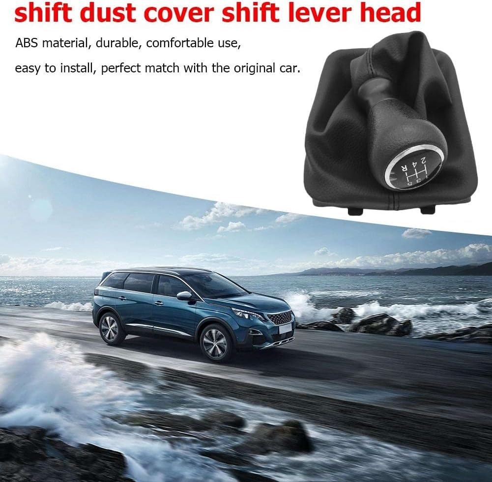 Car Gear Shift Knob 5 Speed Gear Shift Knob Anti-dust Cover Auto Gear Shift Lever Stick Boot Cover Replacement for Peugeot 206 406 Stick Shift Cover