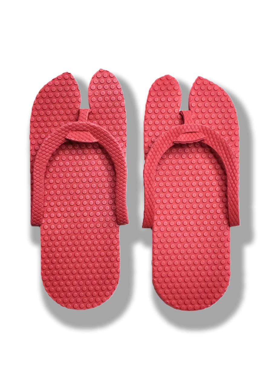 Chitra artworksSpa and Hotel Accessories, Guest House Kit Guest Room Free Size 5MM Sole Filp Flop Slipper - Red (Pack of 50)