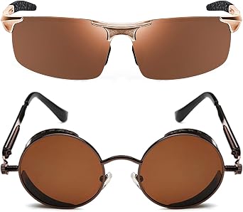 ROCKNIGHT HD Polarized UV400 Protection Outdoor Steampunk Sunglasses