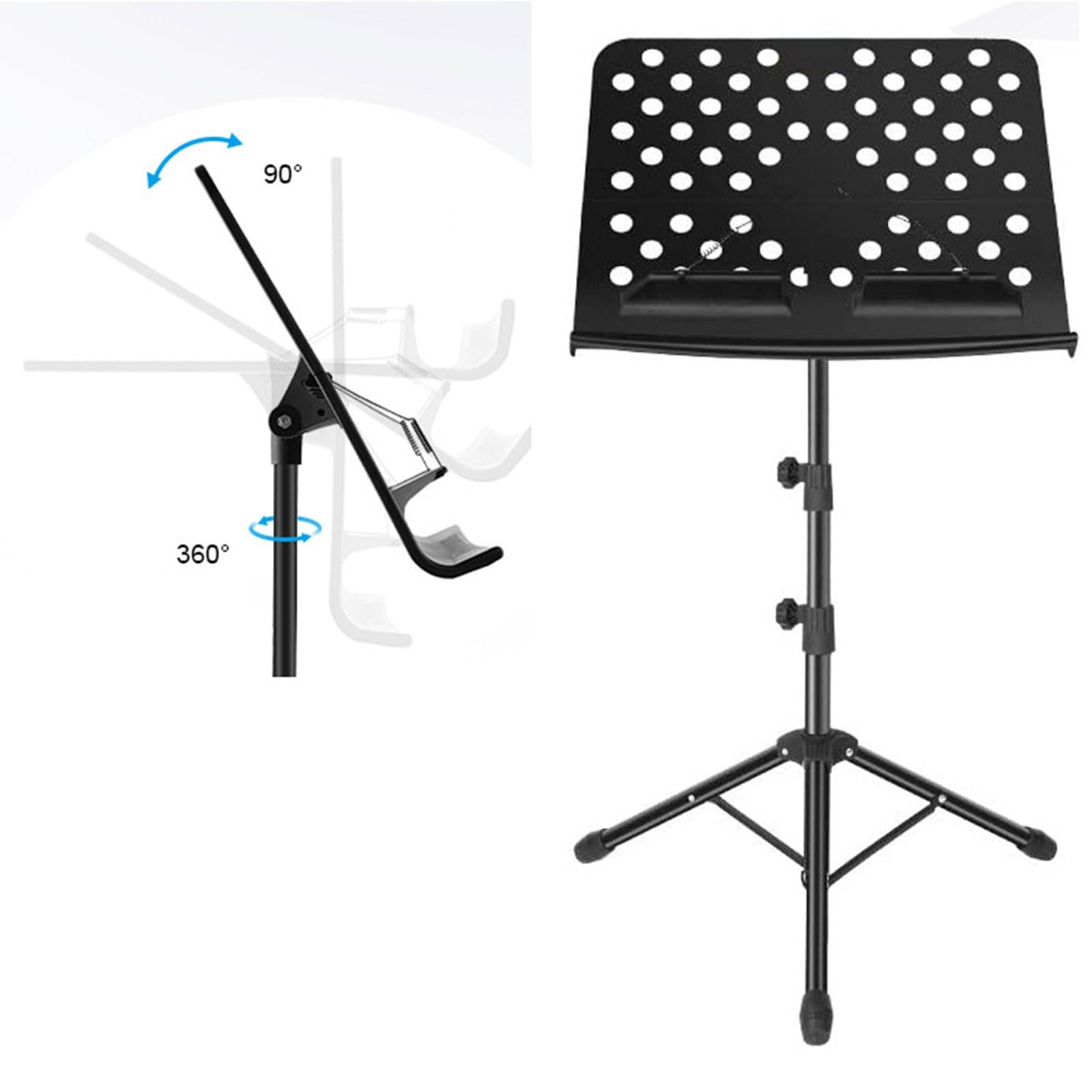 Leggio Portatile per spartiti, leggio Pieghevole in Metallo, Altezza Regolabile, Facile da riporre, leggio Universale per Chitarra, Violino, Guzheng