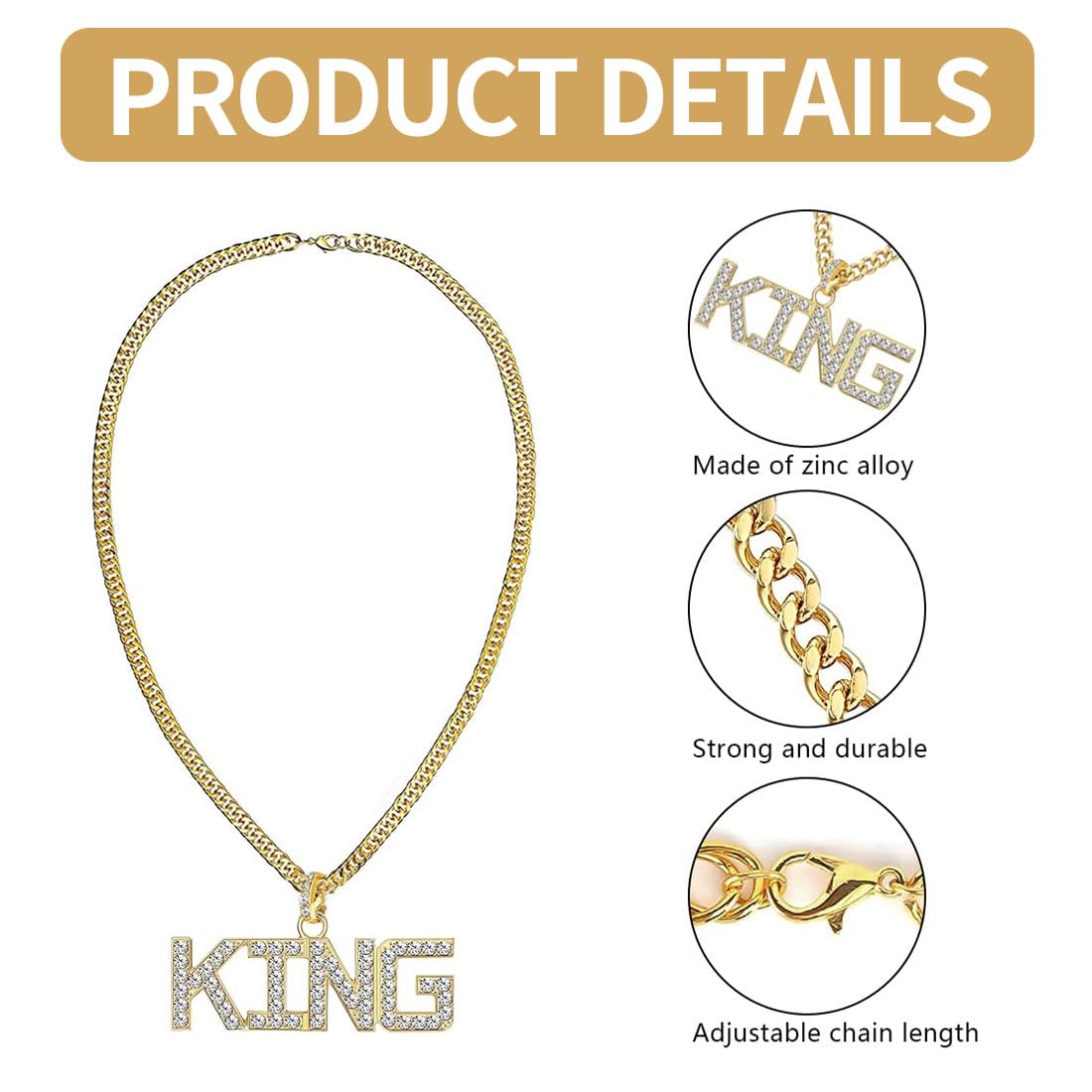 Collier Hip Hop Doigt D'Honneur Pendentif Main Or – Style Rappeur Punk Rockstar Années 80/90, Chaîne Bling Pour Fêtes Et Carnaval