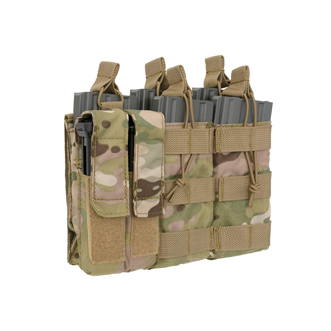 DECHO-C Tasca Porta Caricatori Tripla Open Top – Nylon 1000D – Per Pistola E Fucile 5.56 – Airsoft E Militare - 3