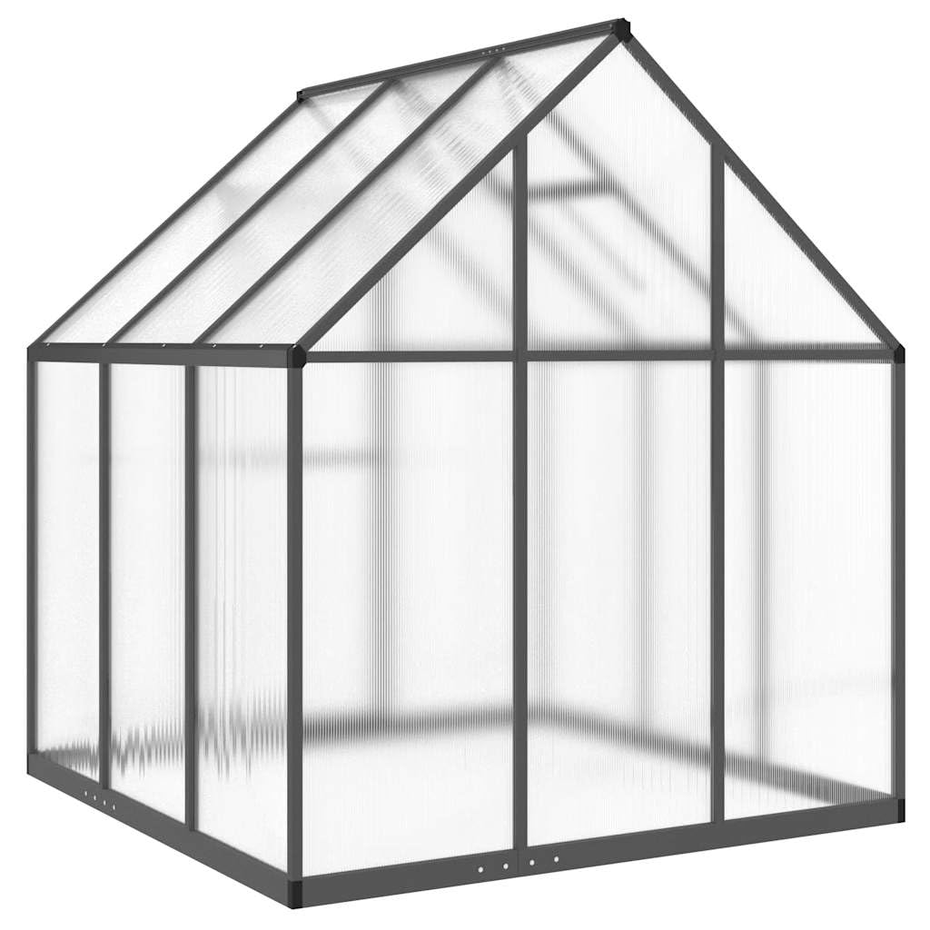 Aluminiowa szklarnia ogrodowa z podstawą antracytową 169 x 169 x 195 cm