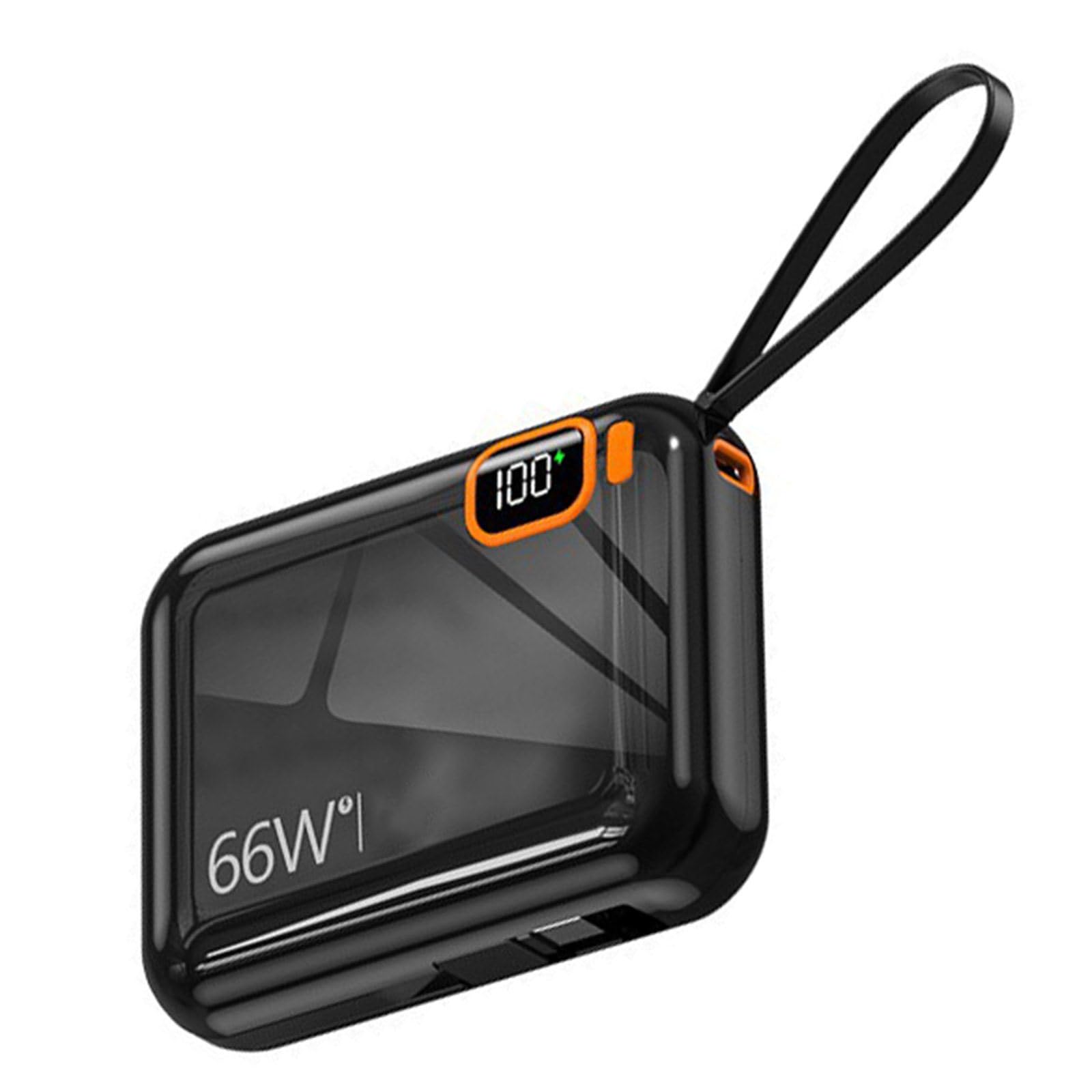 2 szt. Mini szybki bank mocy ładujący 10000 mAh 66 W cyfrowy wyświetlacz mobilny zasilacz w zestawie z kablem