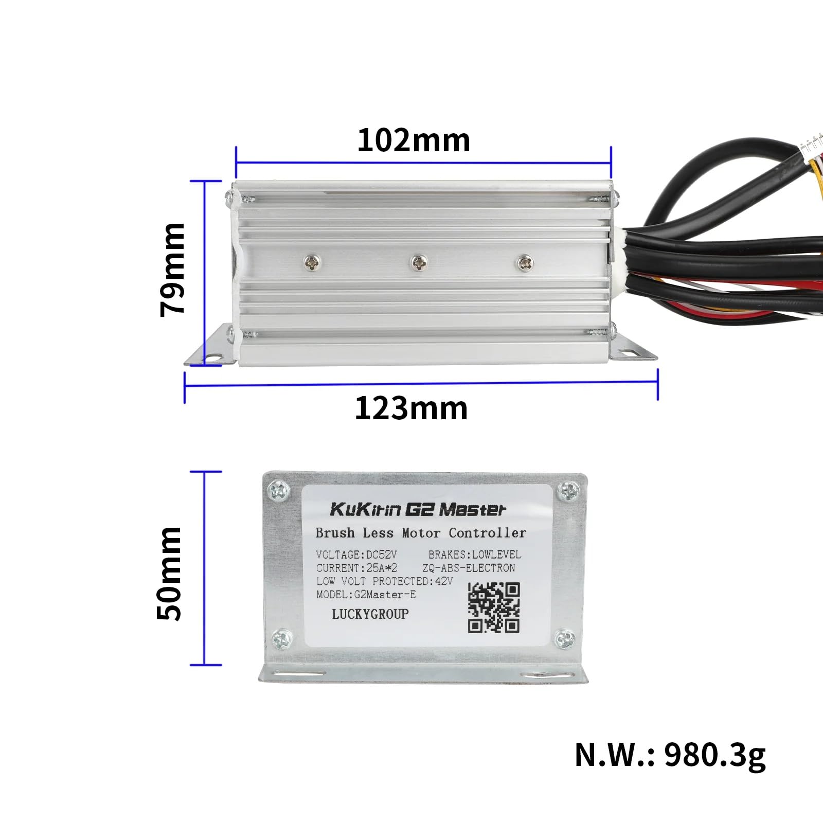 Controller B Motore brushless per Kugoo Kukirin G2 Master | 52V 25A Controller Intelligente Controller della Scheda Madre Accessori per Scooter Elettrico