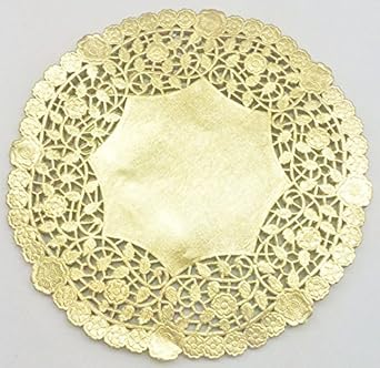 10 Inch Gold Round Lancaster Paper Doilies 50 Count