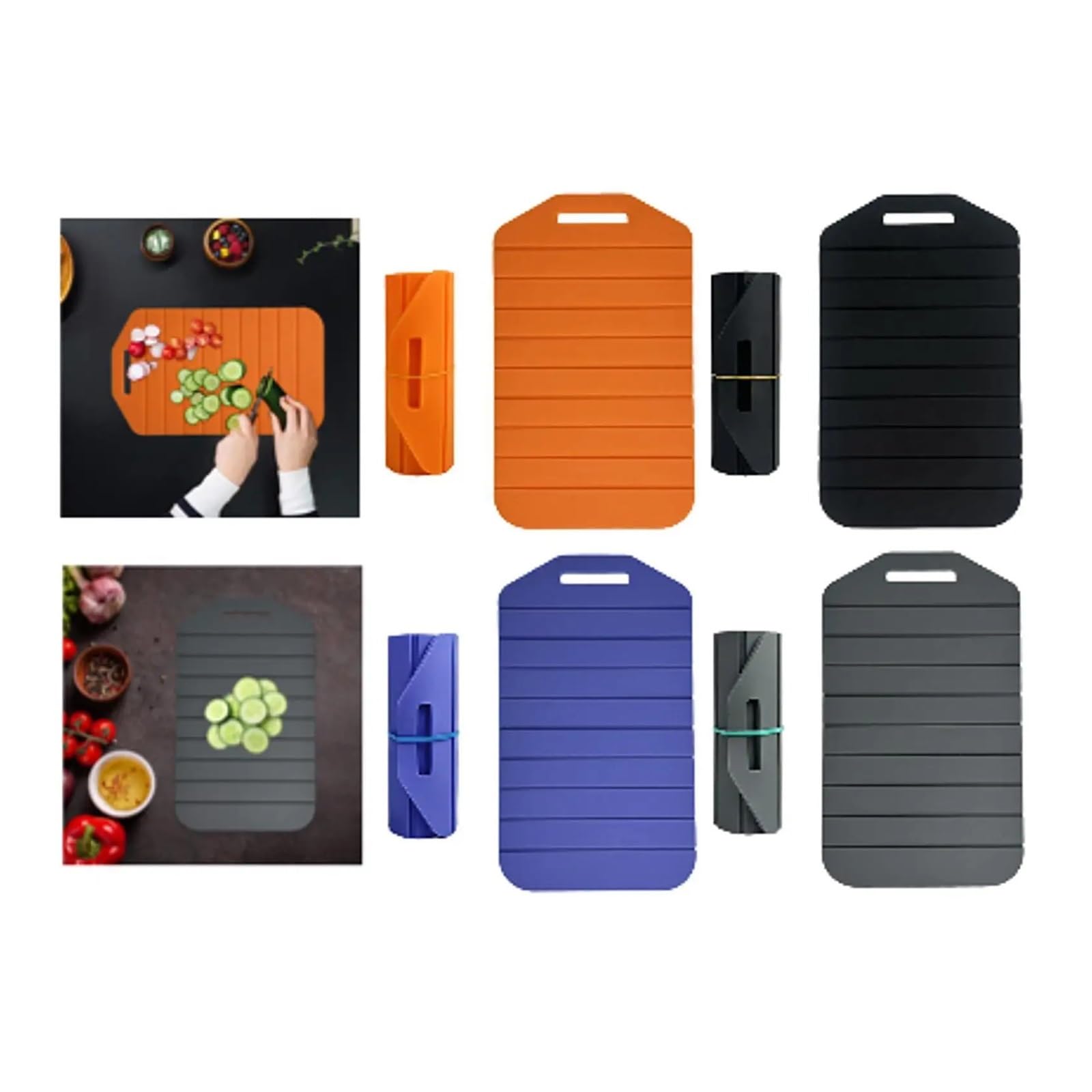 Tabla De Silicona Tabla de cortar plegable de silicona, resistente, Flexible, antideslizante, ligera, for barbacoas de frutas, actividades al aire libre(Black)