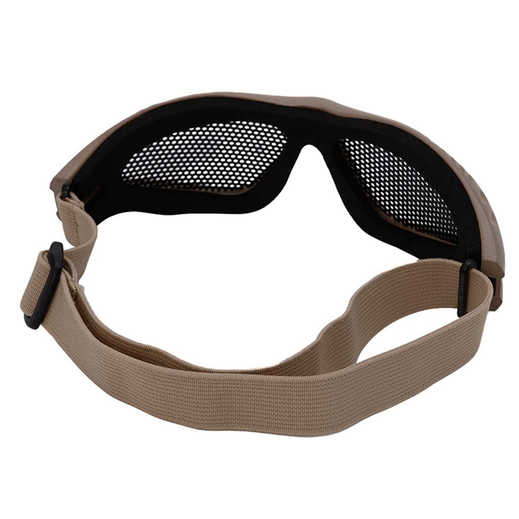Lergo - Occhiali tattici per moto, Airsoft, protezione degli occhi, anti appannamento, in metallo