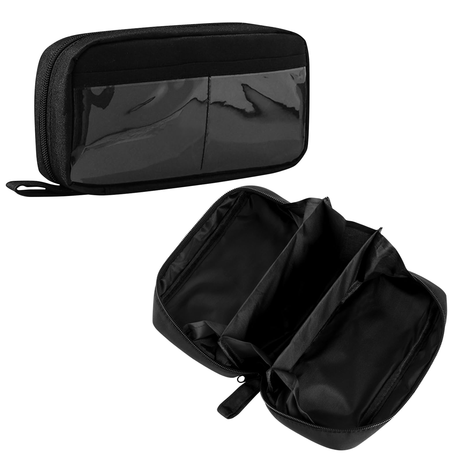 DAMILY Large Pencil Case with 5 Compartments Pouch Big Capacity Pen Cases for Boys Girls Secondary School Office Stationery Supplies Black
