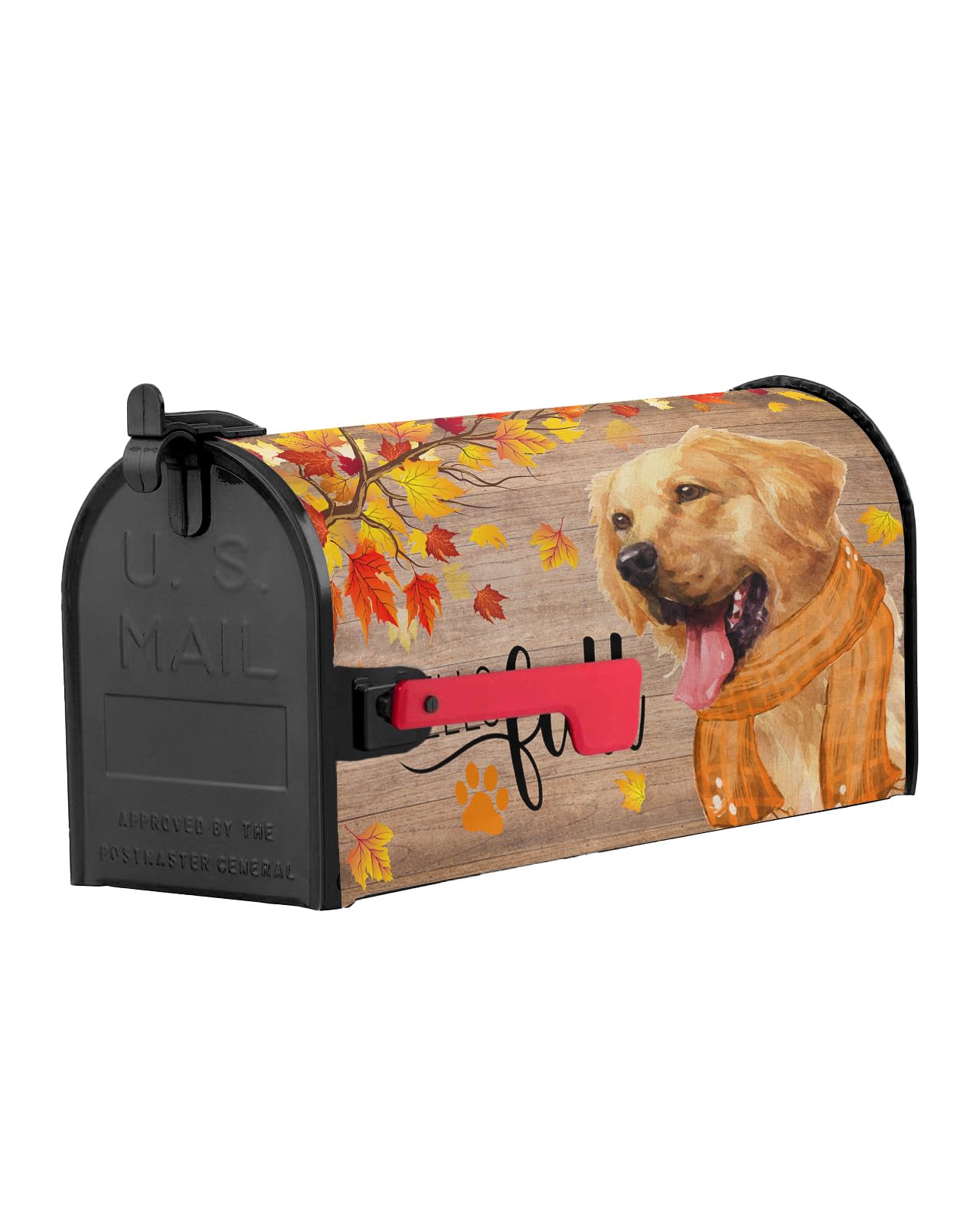 AMZRicher Thanksgiving Mailbox Covers Magnetic Standard Size, Fall Animal Dog Farmhouse Maple Tree Post Box Cover Mail Wrap Outdoor Garden Yard Decoration 21x25.5