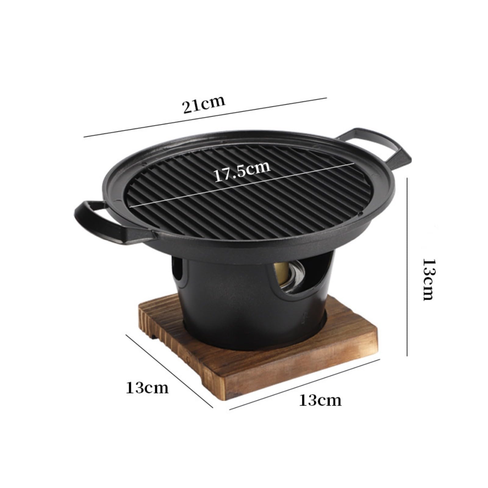 Przenośny wewnętrzny grill na węgiel drzewny, mini grill Hibachi z drewnianą ramą, stop aluminium, idealny na kemping, do domu, grilla, gotowania na świeżym powietrzu