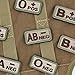 EJG 2pcs Hook and Loop Fastener Patch, Blood Type O+ Tactical Morale Embroidered Patches Badge Cool Punk Rock Music Skull Head for Caps Bags Backpacks Vest Military Uniforms Gears DIY Accessories