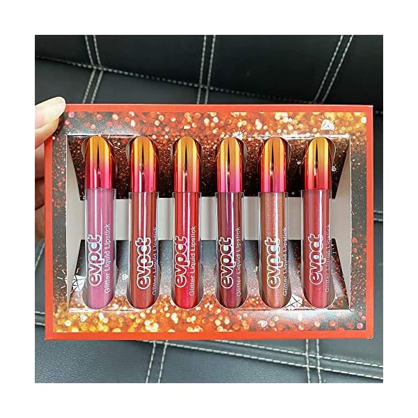 evpct-6Pcs-Matte-to-Glitter-Liquid-Lipstick-Long-Lasting-Lips-Set-Kit6-Colors-Diamond-Red-Glitter-Sparkly-Glossy-Waterproof-Lipstick-Metallic-Shimmer-Brown-Pink-Lipgloss-Lip-Gloss-Sets-for-Women evpct 6Pcs Matte to Glitter Liquid Lipstick Long Lasting Lip Set Kit,6 Color Diamond Dark Red Pink Purple Mauve Glitter Sparkly Glossy Metallic Shimmer Sparkle Waterproof Lipstick Lip Gloss for Women