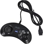 16 Bit Game Controller 9 Pin with TurboBoost Function, Ergonomic Design Game Controller, Classic Appearance, Plug and Play Small Ergonomic Gamepad for Genesis