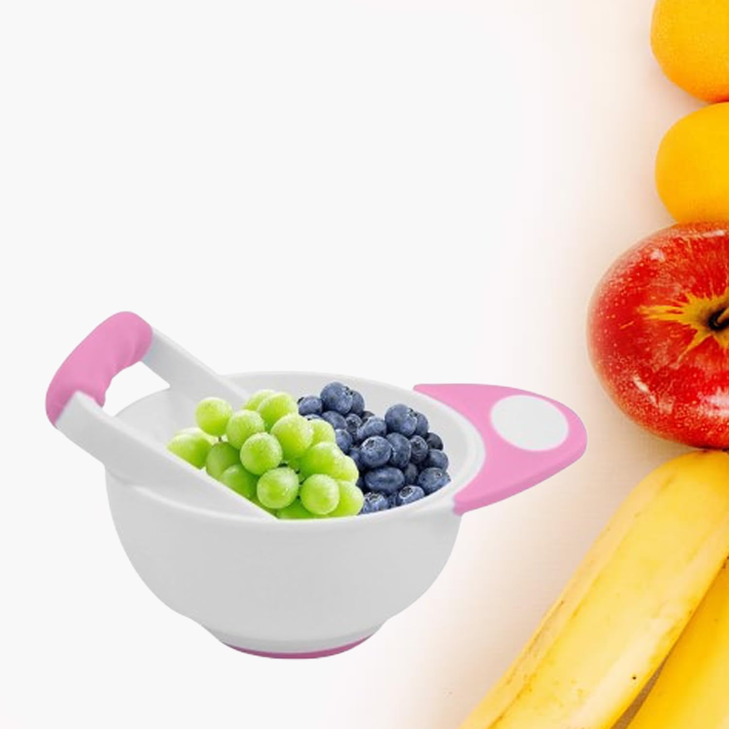 Safe-O-Kid®- BPA-Free Baby Feeding Grinding Bowl – Safe, Non-Toxic, Durable, with Anti-Slip Base for Grinding Baby Food, Perfect for Homemade Purees - Pink-image-42