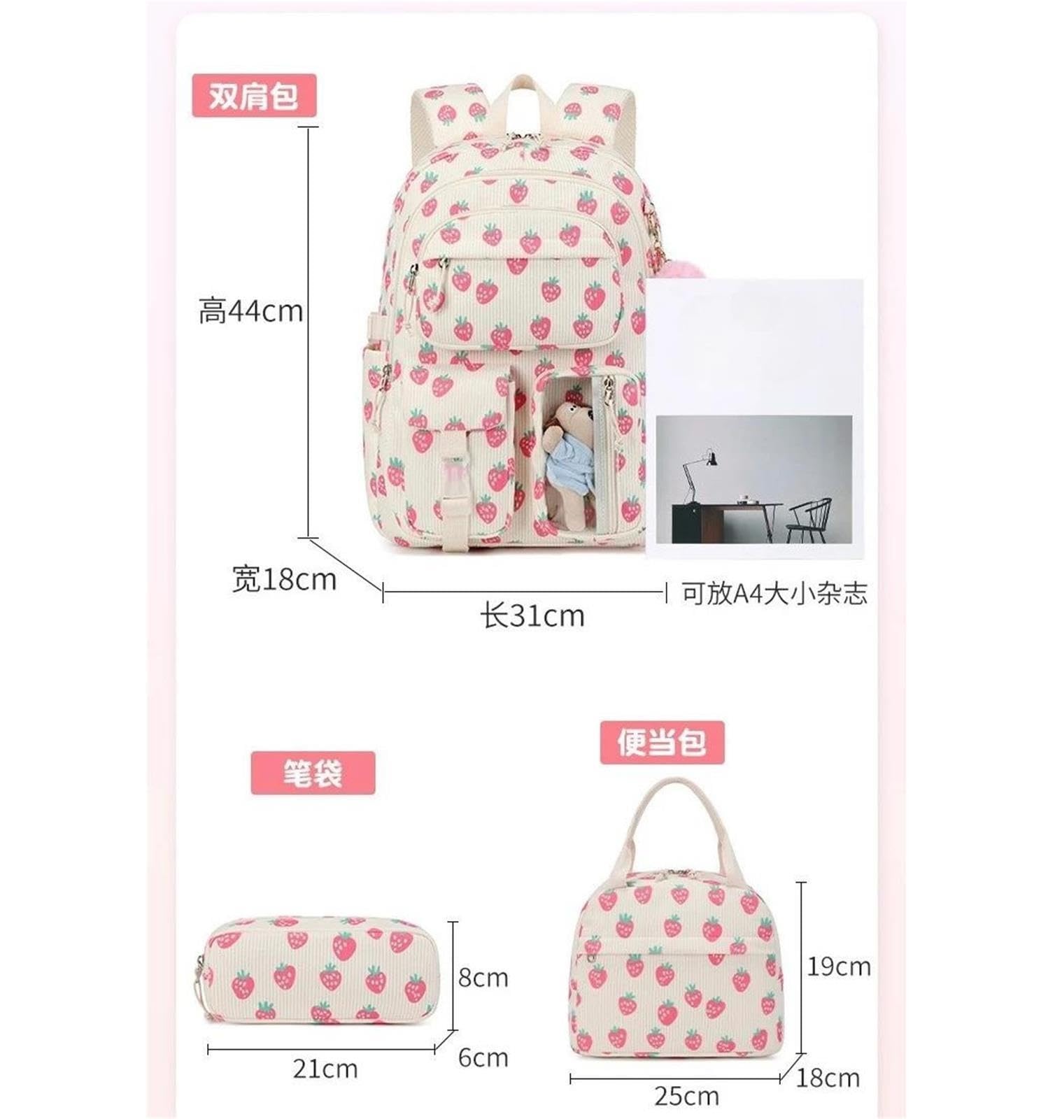 3 Unids/set Bolsas De Bolsillos Transparentes for Mochila Mujer(Color 4)