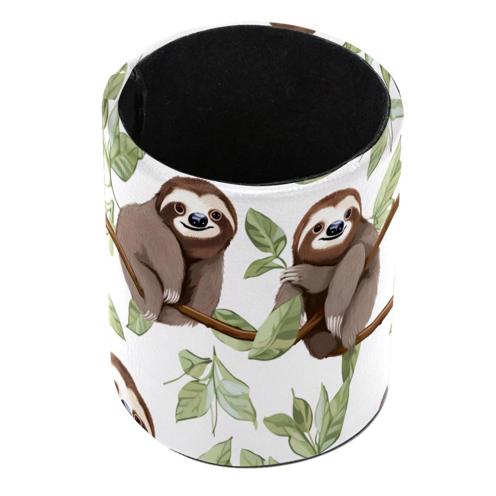 FVQL Pencil Holder Paint Brush Holder Desk Decor, animal sloth cartoon