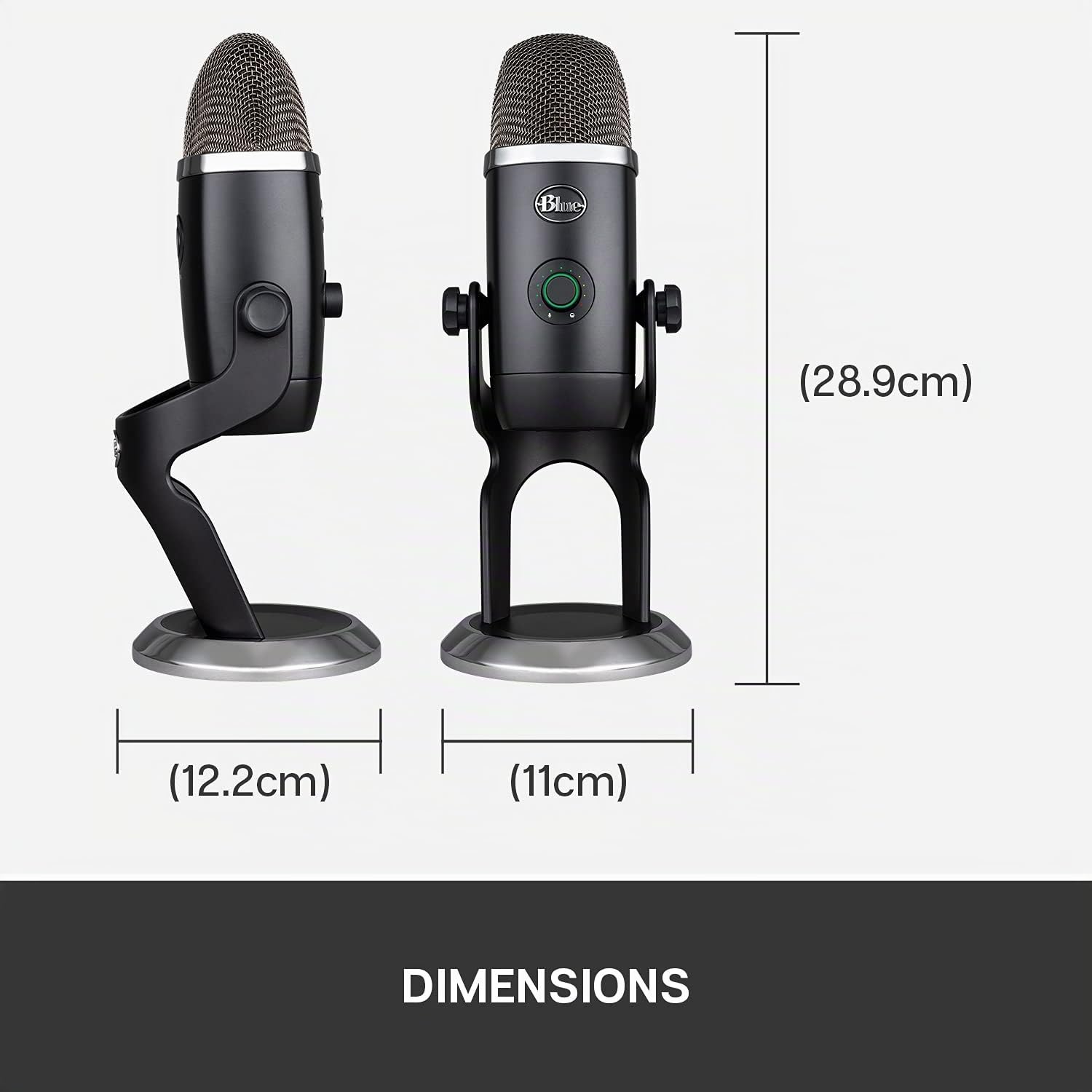 Blue Microphones Yeti X, Micro USB à Condensateur Pro pour Enregistrement, Gaming, Streaming, Podcast, Micro PC / Mac, Micro Gaming avec Indicateur Haute Résolution, LED, Effets Blue VO!CE - Noir