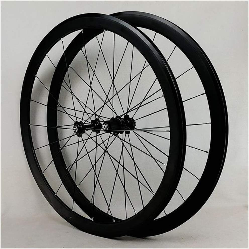 Paire de roues de vélo de route 700c jantes alu 40mm noires pour cassette 7 à 12 vitesses